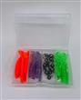 SET SEÑUELOS DE GOMA Y ANZUELOS JIGGS EN CAJA