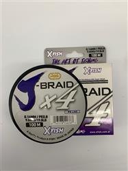 MULTI J-BRAID 4X 100M 0,14 BLANCO Y GRIS