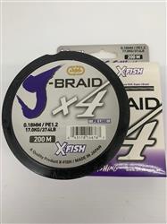 MULTIFILAMENTO J-BRAID 4X 200M 0,18mm EN BLANCO Y GRIS