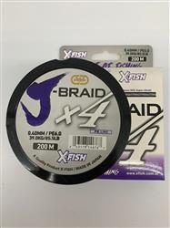 MULTIFILAMENTO J-BRAID 4X 200M 0,40mm EN BLANCO Y GRIS